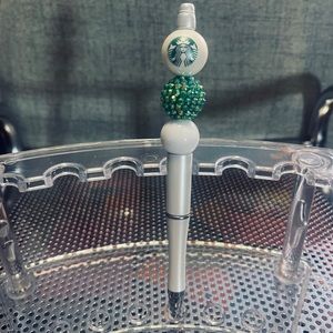 Starbucks rhinestone bead ink pen